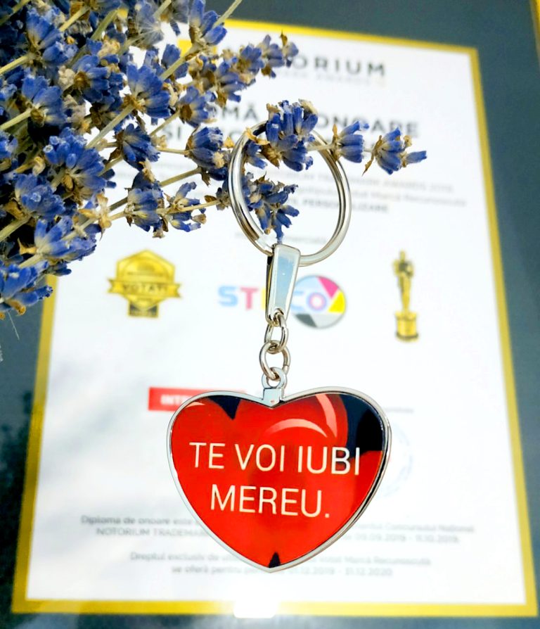 Breloc metal inimă